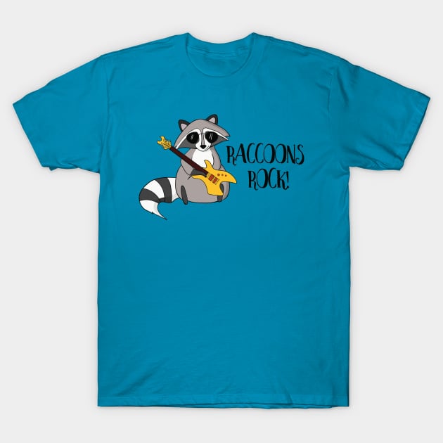 Raccoons Rock! Cute Funny Trash Panda T-Shirt by Dreamy Panda Designs